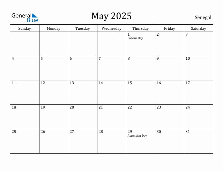 May 2025 Calendar Senegal