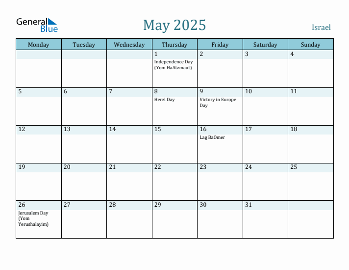 May 2025 Calendar with Holidays