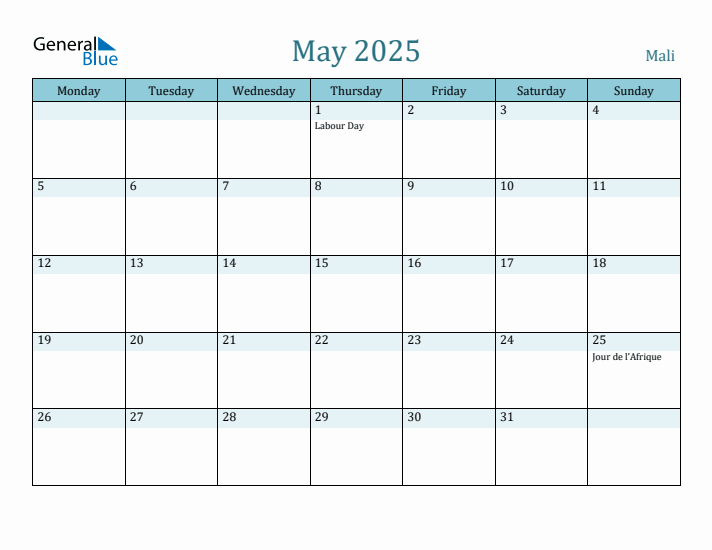 May 2025 Calendar with Holidays