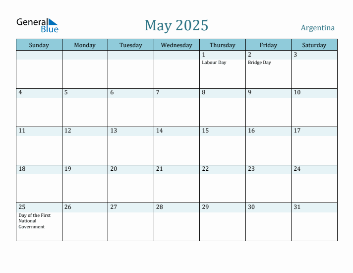 May 2025 Calendar with Holidays