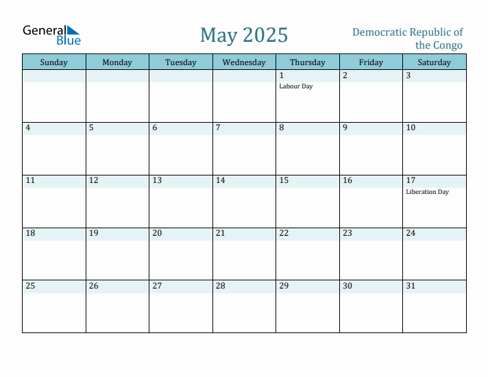 May 2025 Calendar with Holidays