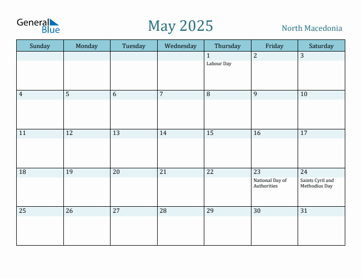 May 2025 Calendar with Holidays