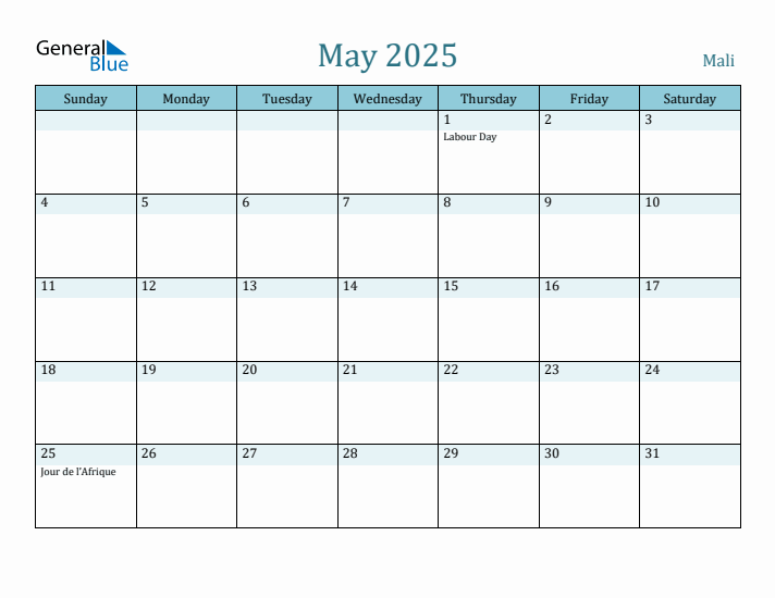 May 2025 Calendar with Holidays