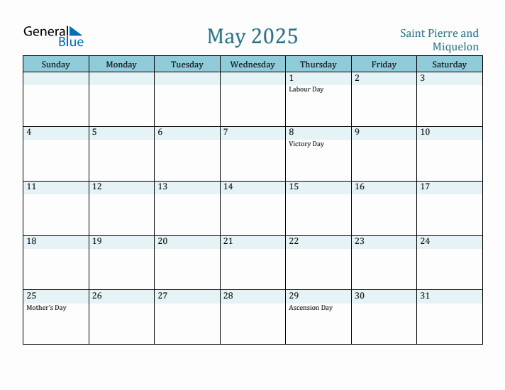 May 2025 Calendar with Holidays