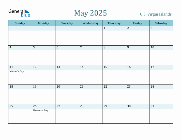 May 2025 Calendar with Holidays