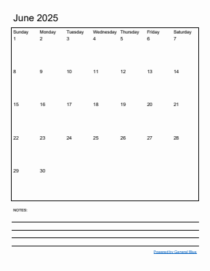 Last month calendar June 2025