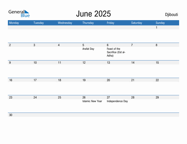 Fillable June 2025 Calendar