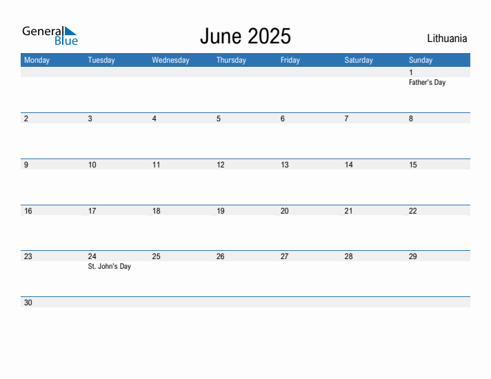 Fillable June 2025 Calendar