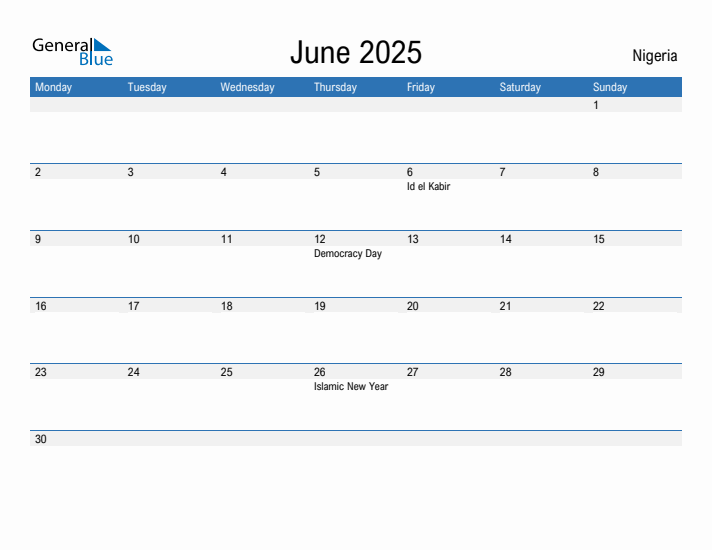 Fillable June 2025 Calendar