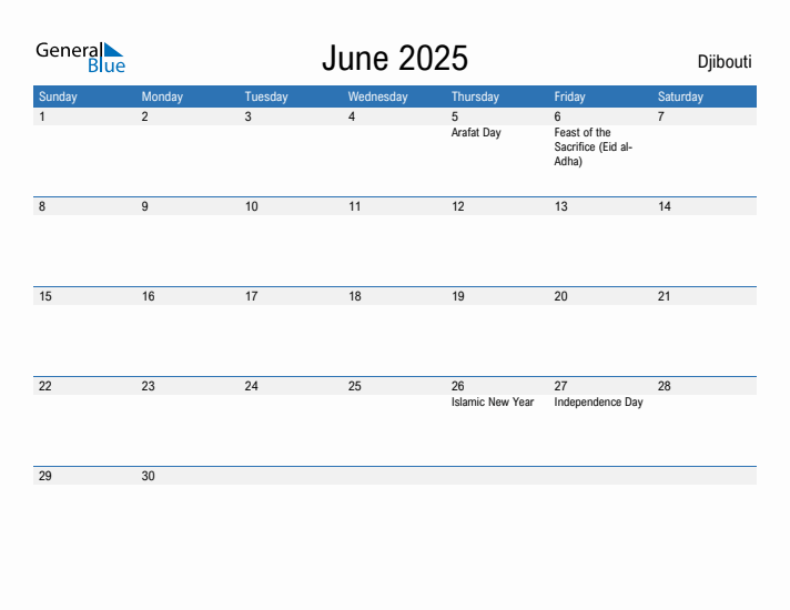 Fillable June 2025 Calendar