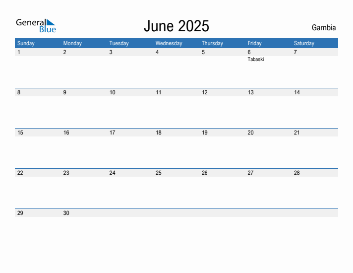 Fillable June 2025 Calendar