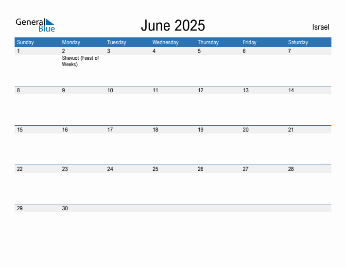 Fillable June 2025 Calendar
