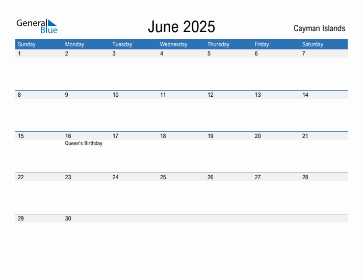 Fillable June 2025 Calendar