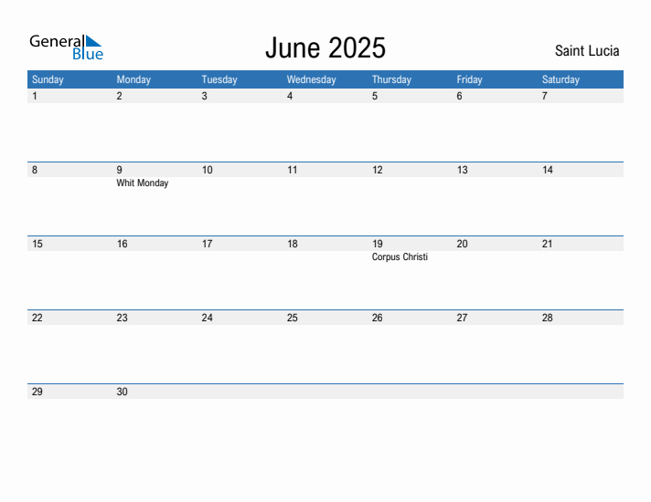 Fillable June 2025 Calendar
