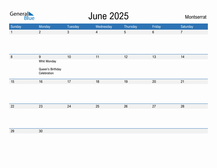 Fillable June 2025 Calendar