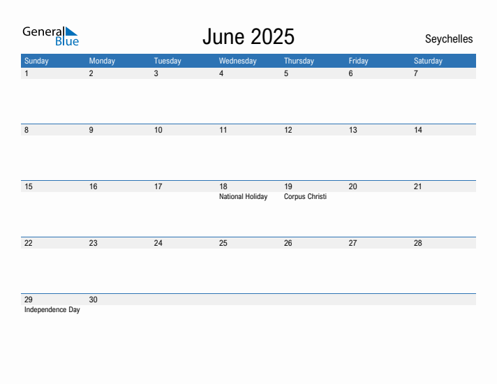 Fillable June 2025 Calendar