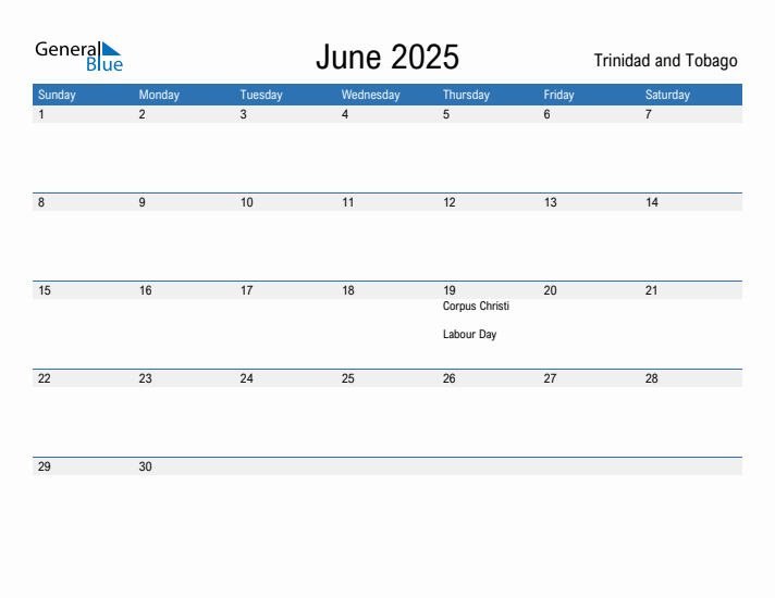 Fillable June 2025 Calendar