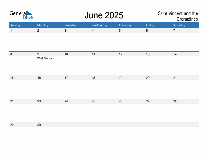 Fillable June 2025 Calendar