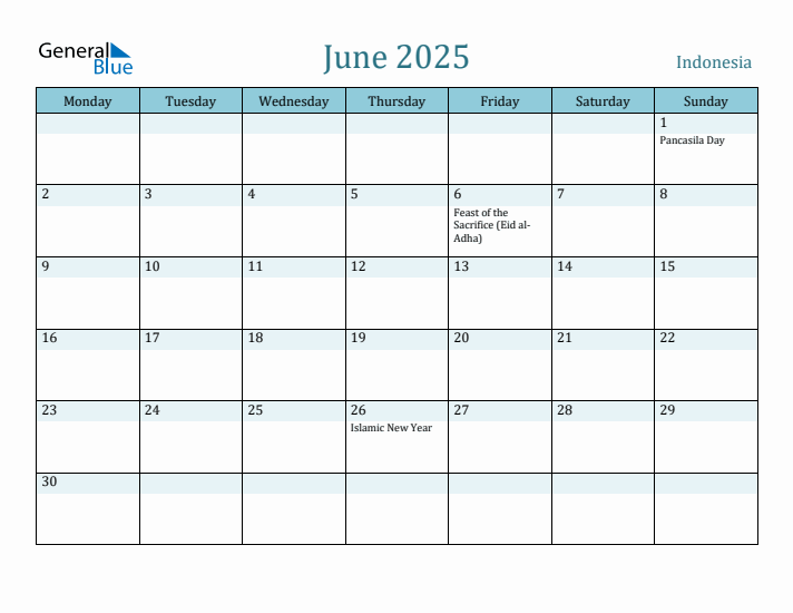 June 2025 Calendar with Holidays