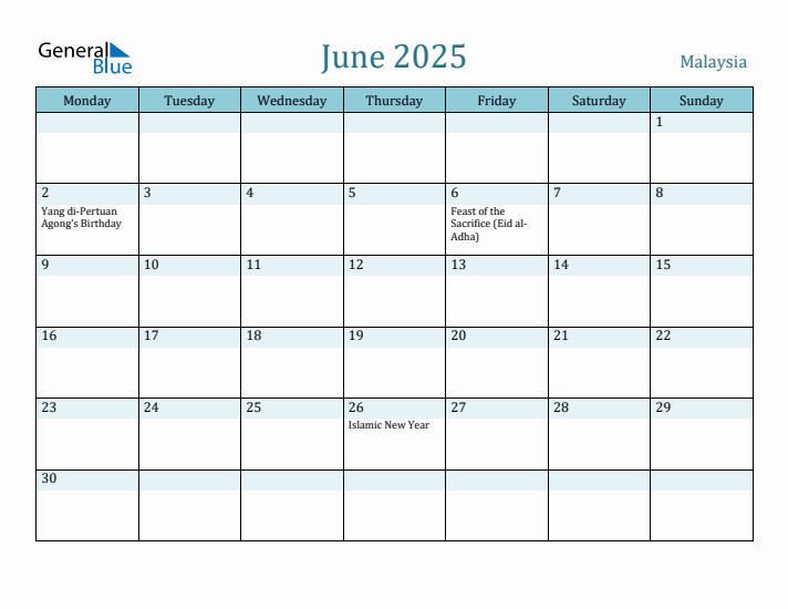 June 2025 Calendar with Holidays