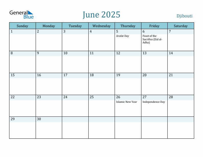 June 2025 Calendar with Holidays