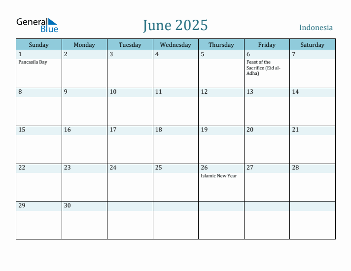 June 2025 Calendar with Holidays