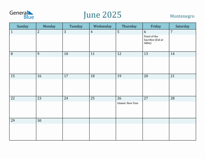 June 2025 Calendar with Holidays
