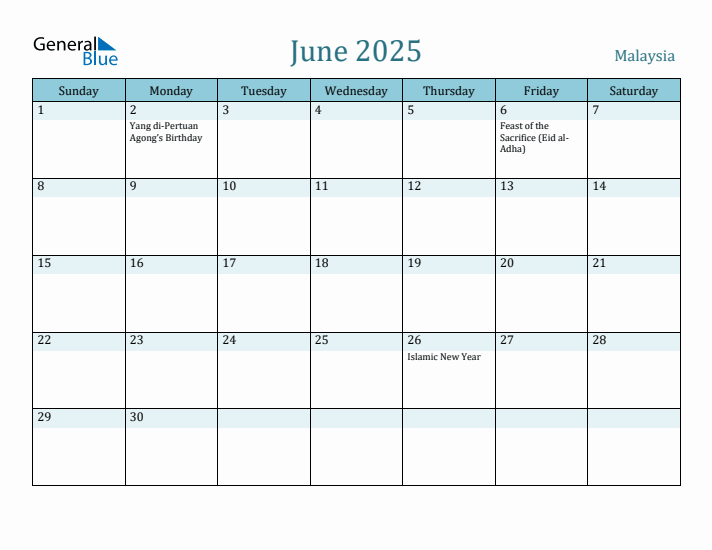 June 2025 Calendar with Holidays