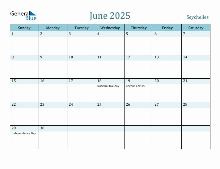 June 2025 Calendar with Holidays
