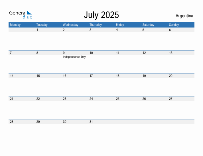 Fillable July 2025 Calendar