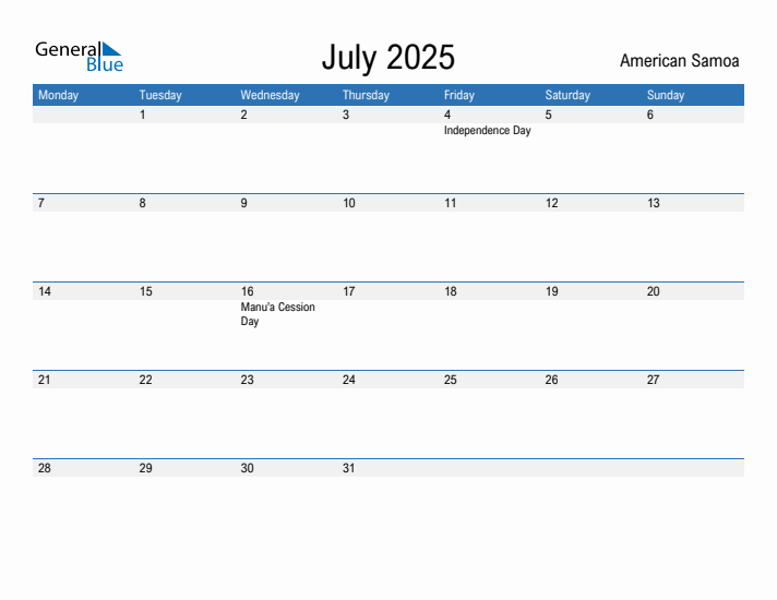 Fillable July 2025 Calendar