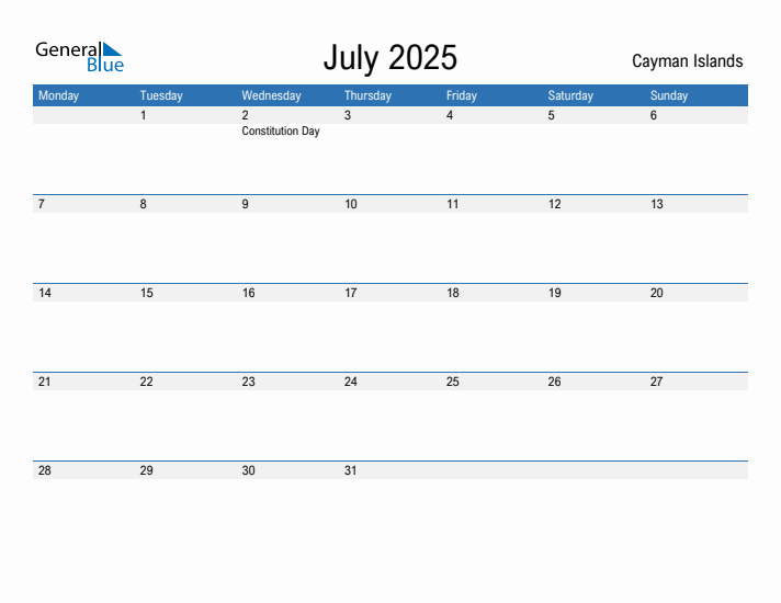 Fillable July 2025 Calendar