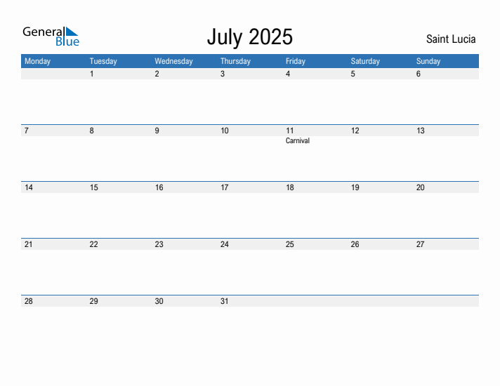 Fillable July 2025 Calendar
