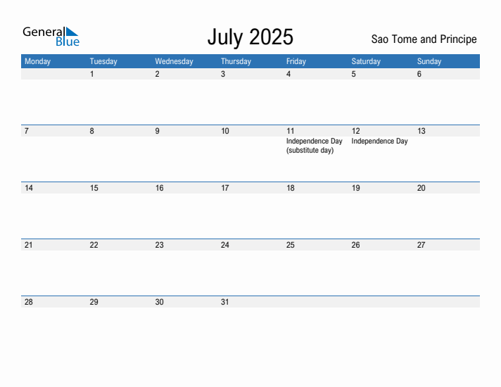 Fillable July 2025 Calendar