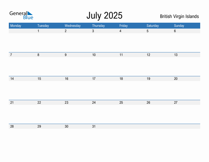 Fillable July 2025 Calendar