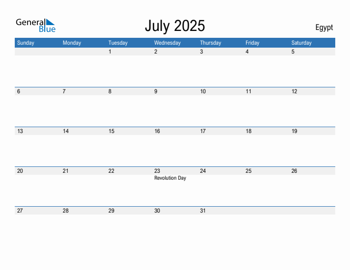 Fillable July 2025 Calendar