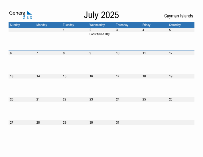 Fillable July 2025 Calendar
