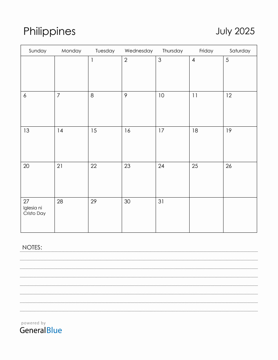 July 2025 philippines calendar with holidays