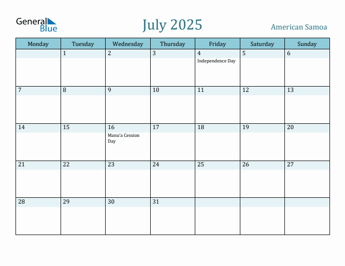 July 2025 Calendar with Holidays