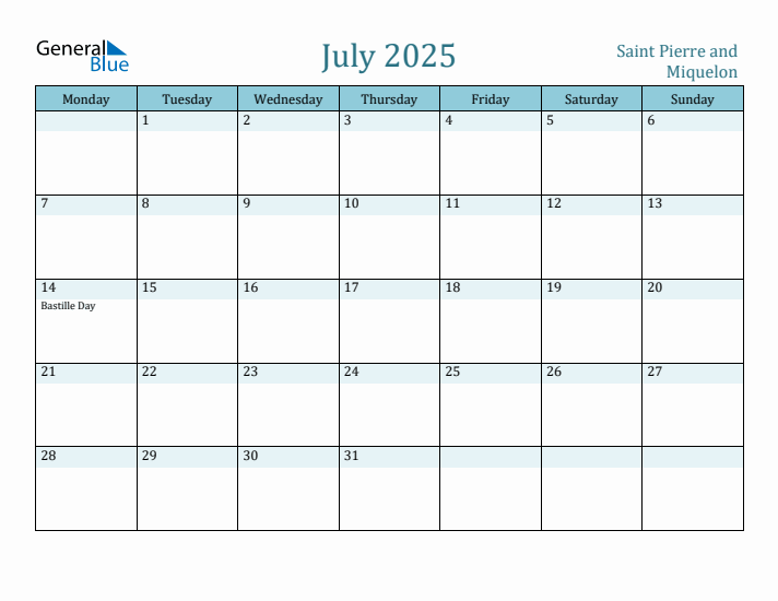 July 2025 Calendar with Holidays