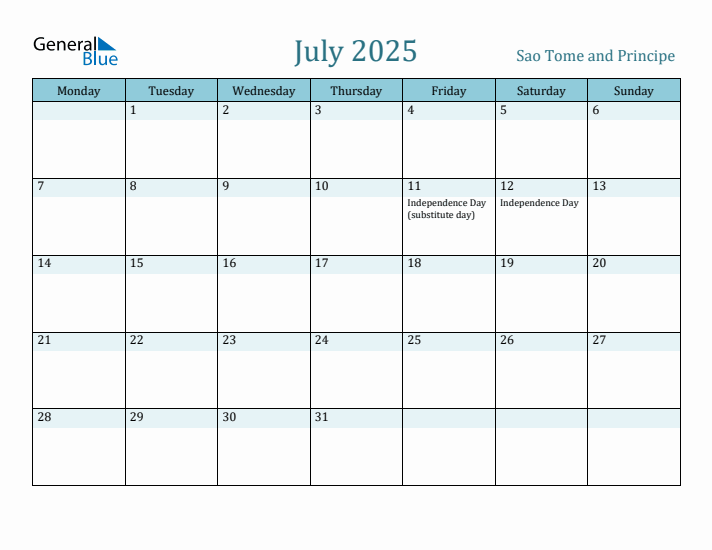 July 2025 Calendar with Holidays