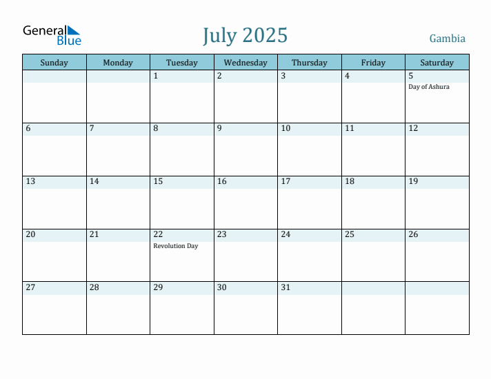 July 2025 Calendar with Holidays