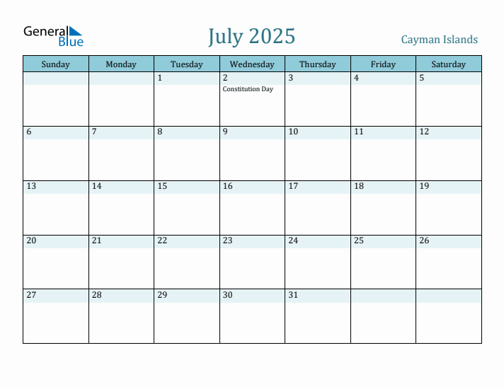 July 2025 Calendar with Holidays