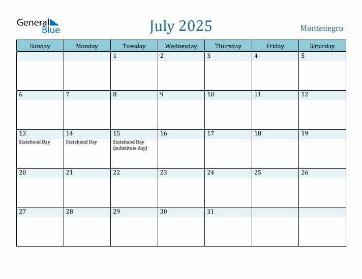 July 2025 Calendar with Holidays