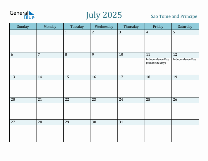 July 2025 Calendar with Holidays