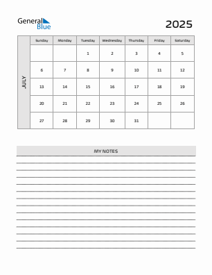 Next month calendar July 2025