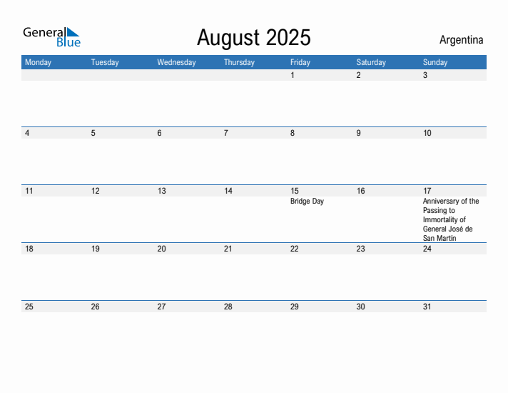 Fillable August 2025 Calendar