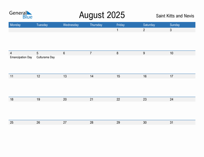 Fillable August 2025 Calendar