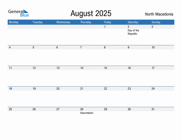 Fillable August 2025 Calendar