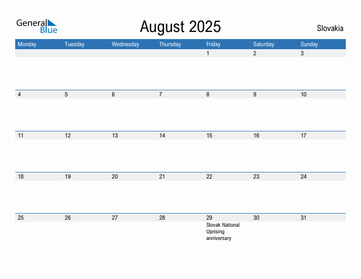 Fillable August 2025 Calendar